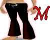 Black/Red Leather Flares