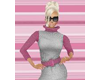 Pink&grey sweater + belt
