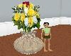 bouquet of roses in pot