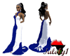Blue and White Gown