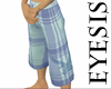 Blue Plaid Long Shorts