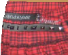 Plaid red skirt w/belt