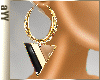 aYY-black beige brown triangle gold diamond earrings
