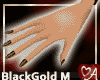 Nails Black Gold Scroll Medium