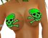 green skull pasties