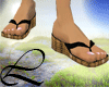 [L] Black/Tan Wedge