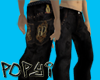 back and gold jeans