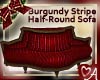 Burgundy Half-Round Sofa
