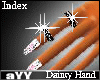 Diamond Dainty Hand Index Double Rings Black
