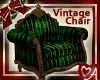 Green Stripe Antique Chair