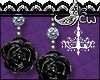 Rose Earrings BLACK