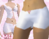 White pink laced shorts