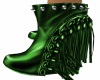green spiked tassel boot