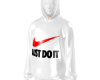 Plain white Nikee hoodie