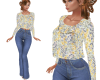 TF* Floral Top & Jeans M