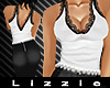 *L* Lace Trim Tank White