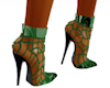 Green/Black Mesh,heels