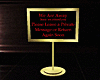 Gold Away Room Sign