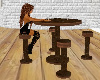Club table  brown wood