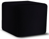 Plush Black Pouffe