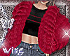Fur outfit . red