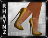 Golden Lace Heels