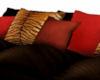 Brown Orange Pillow Sofa