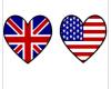 UK & USA Hearts Flashing