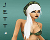 White hair with Army hat