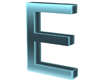 E Blue Neon Letter