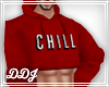 Chill Crop Hoodie Red