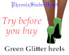 Green Glitter heels