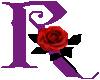 Purple Rose Letter R