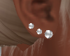 Triple Silver Stud Earri