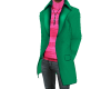 trench coat green pink