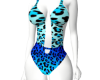 blue leopard swim suit