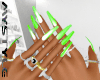 Green Nails+ Rings