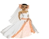 Peach & WHite Veil