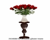 Roses N White Glass Vase