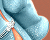 Blue fur coat
