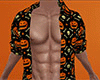 Pumpkin Skull Open Shirt