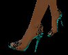 CA Teal Blk Feather PUMP