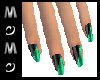 Aqua and Black Nails