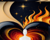 Fire swirl heart bg
