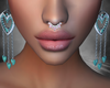 Teal Heart Earrings