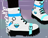 Blue White Goth boots