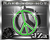 !JZa Peace Sign Emerald