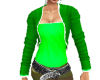 lime green top and vest