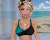2 Tone Teal Crop Top Lg