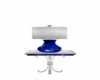White/Blue Table w/Lamp